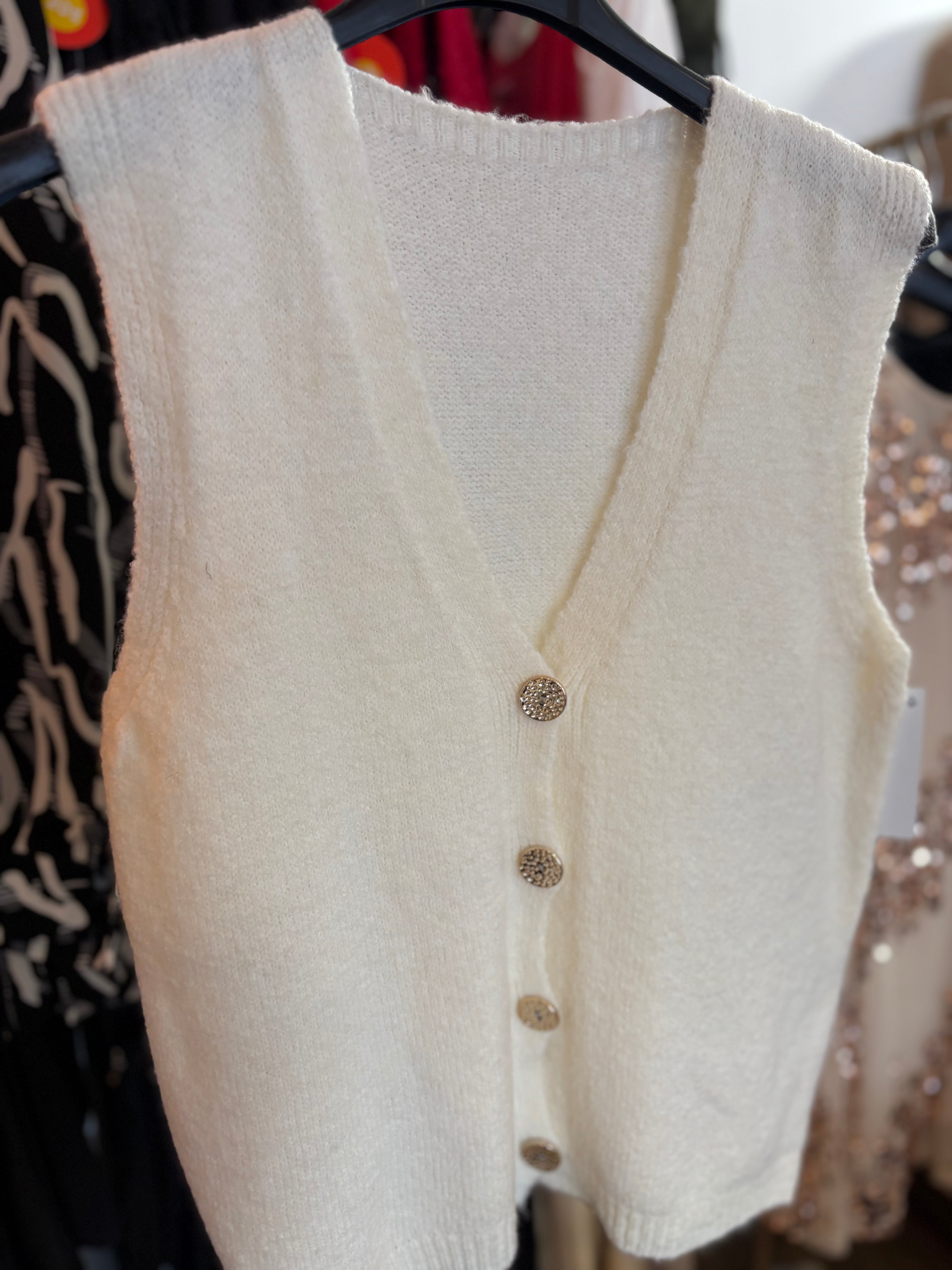 Gilet bouton doré 36-44