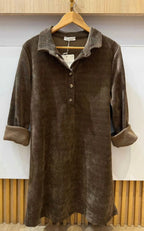 Robe chemise velours 36-42