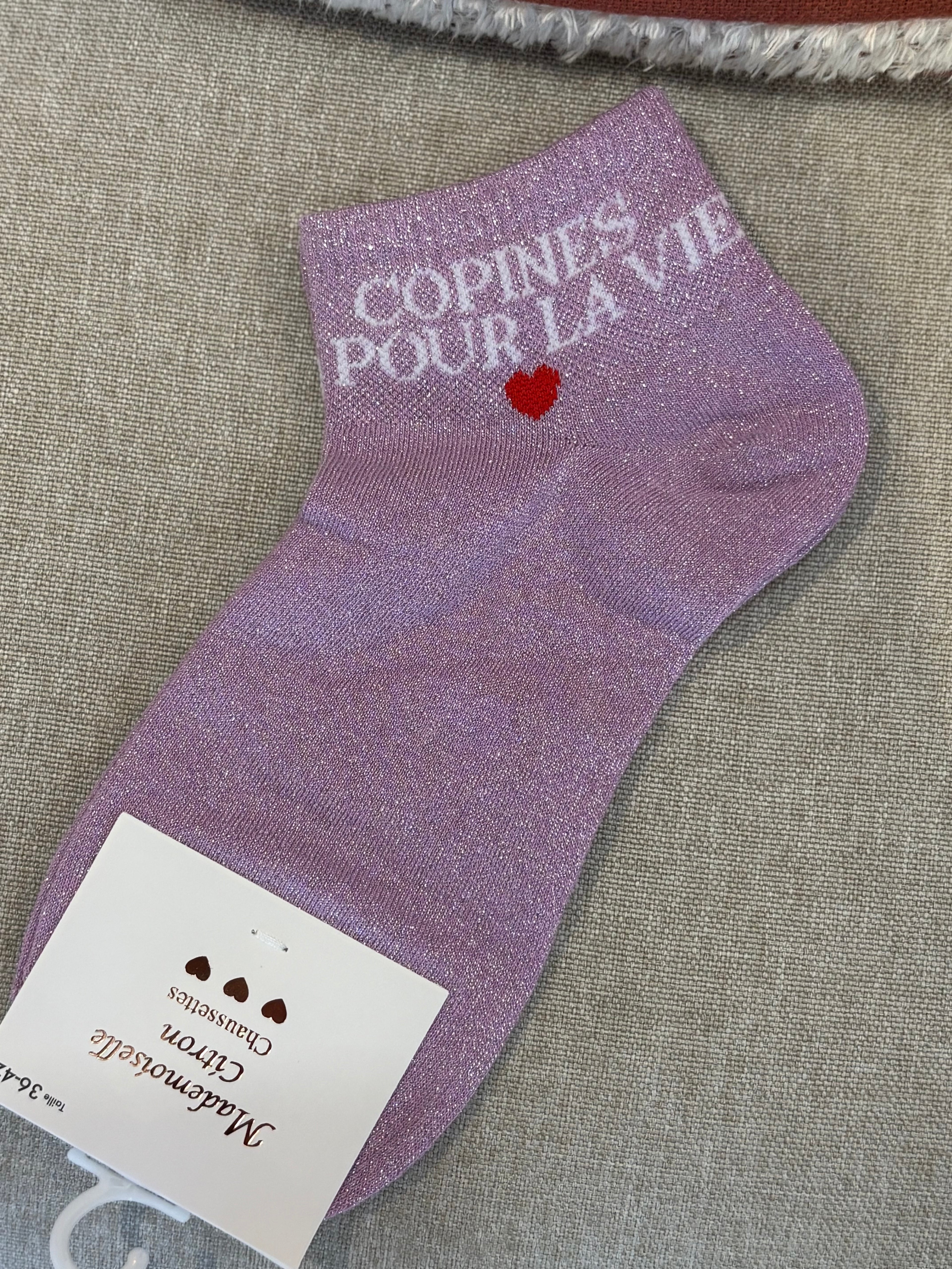 Chaussettes courte « Copines pour la vie »