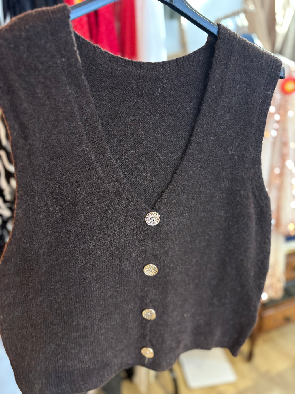 Gilet bouton doré 36-44