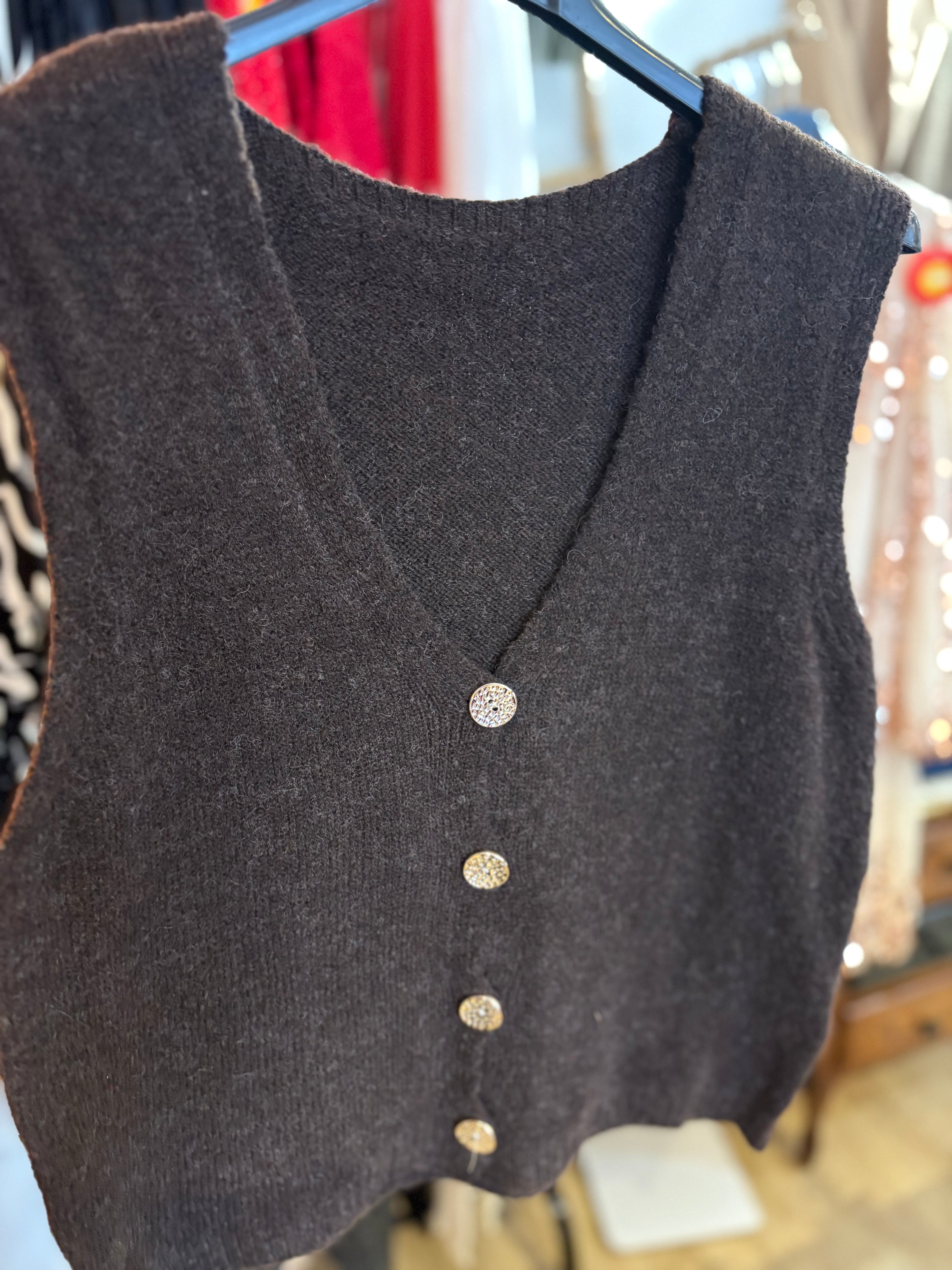 Gilet bouton doré 36-44