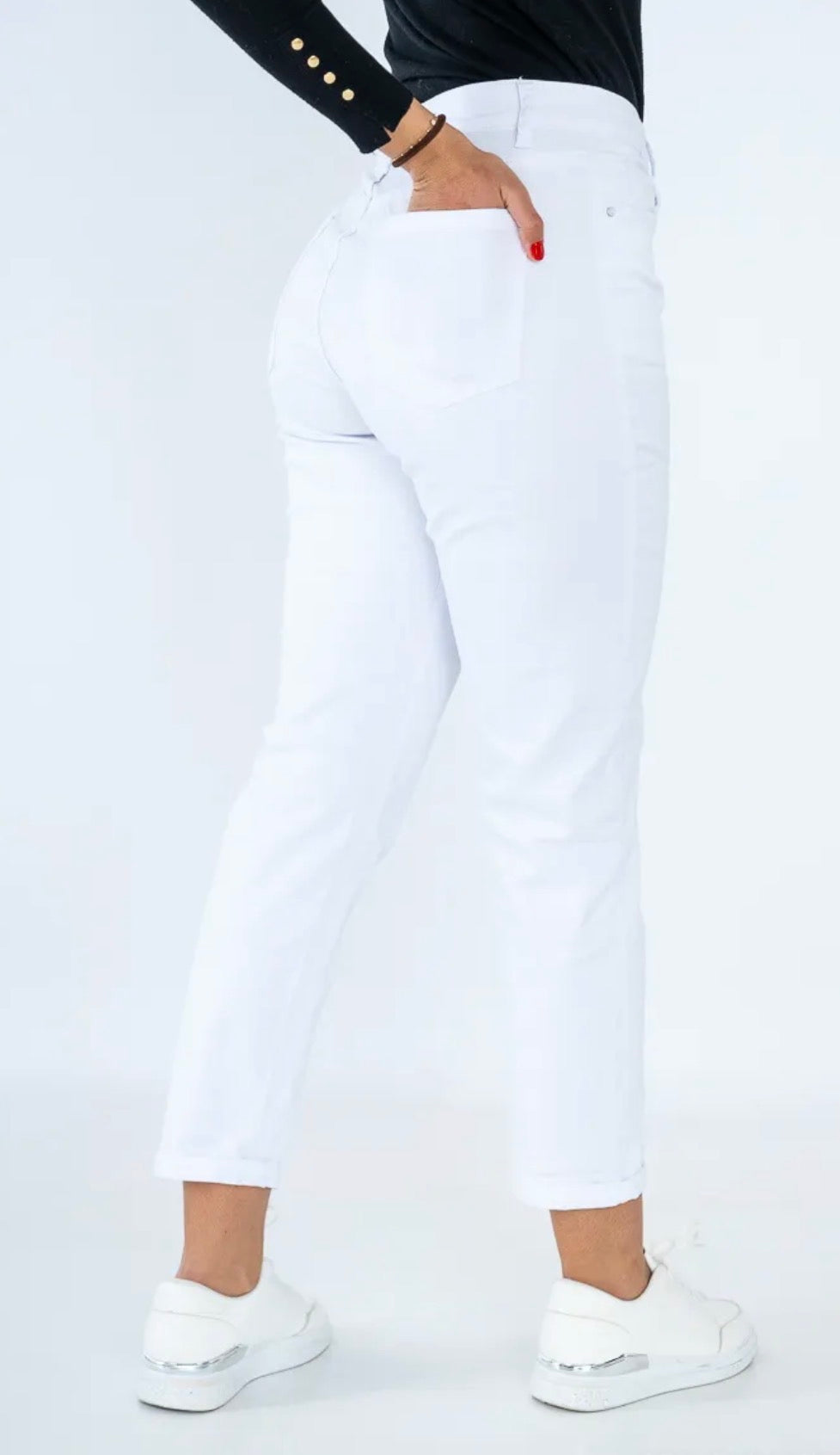Jeans mom fit blanc