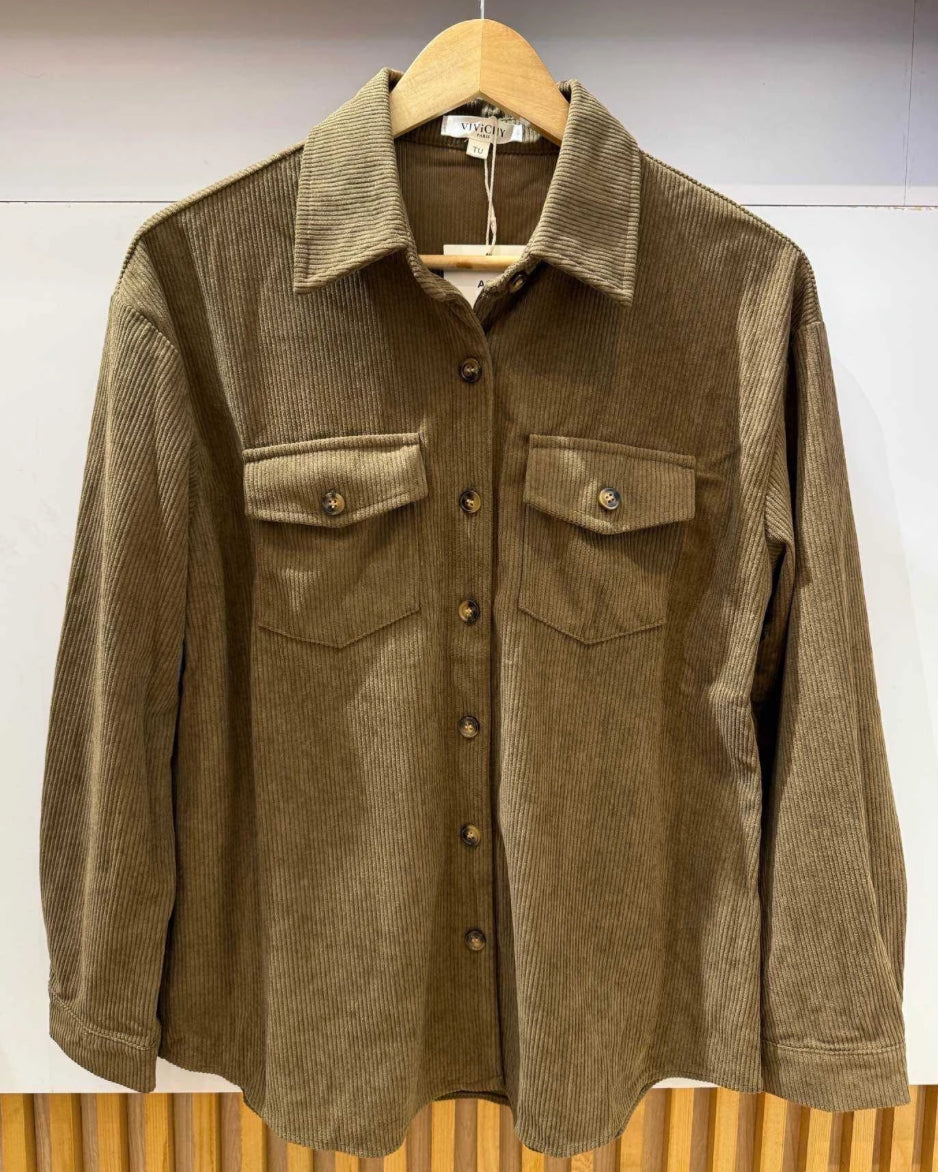 Veste chemise velours 42-48