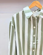 Chemise rayures kaki