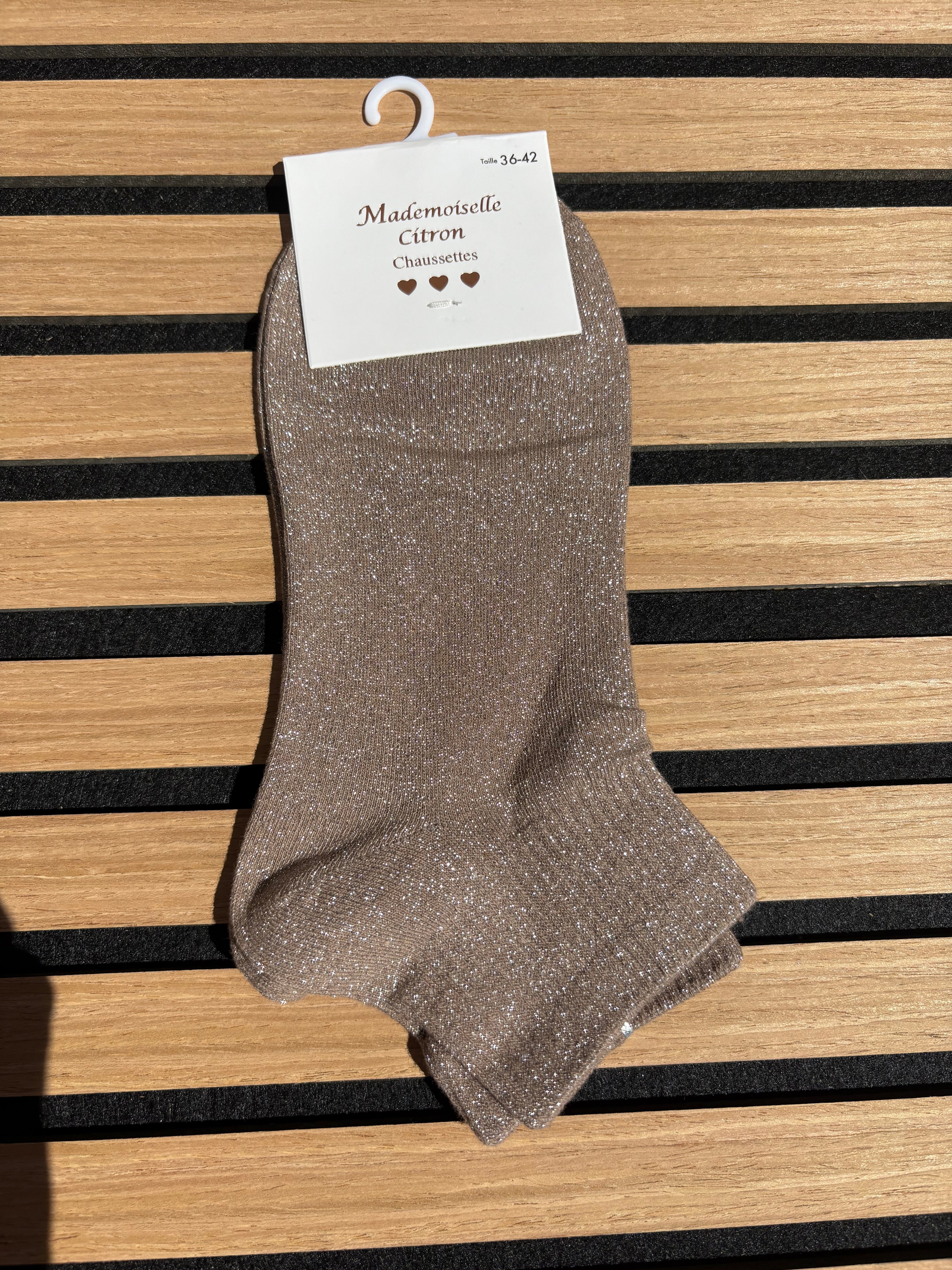 Chaussettes paillettes unies