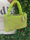 Sac crochet or/vert