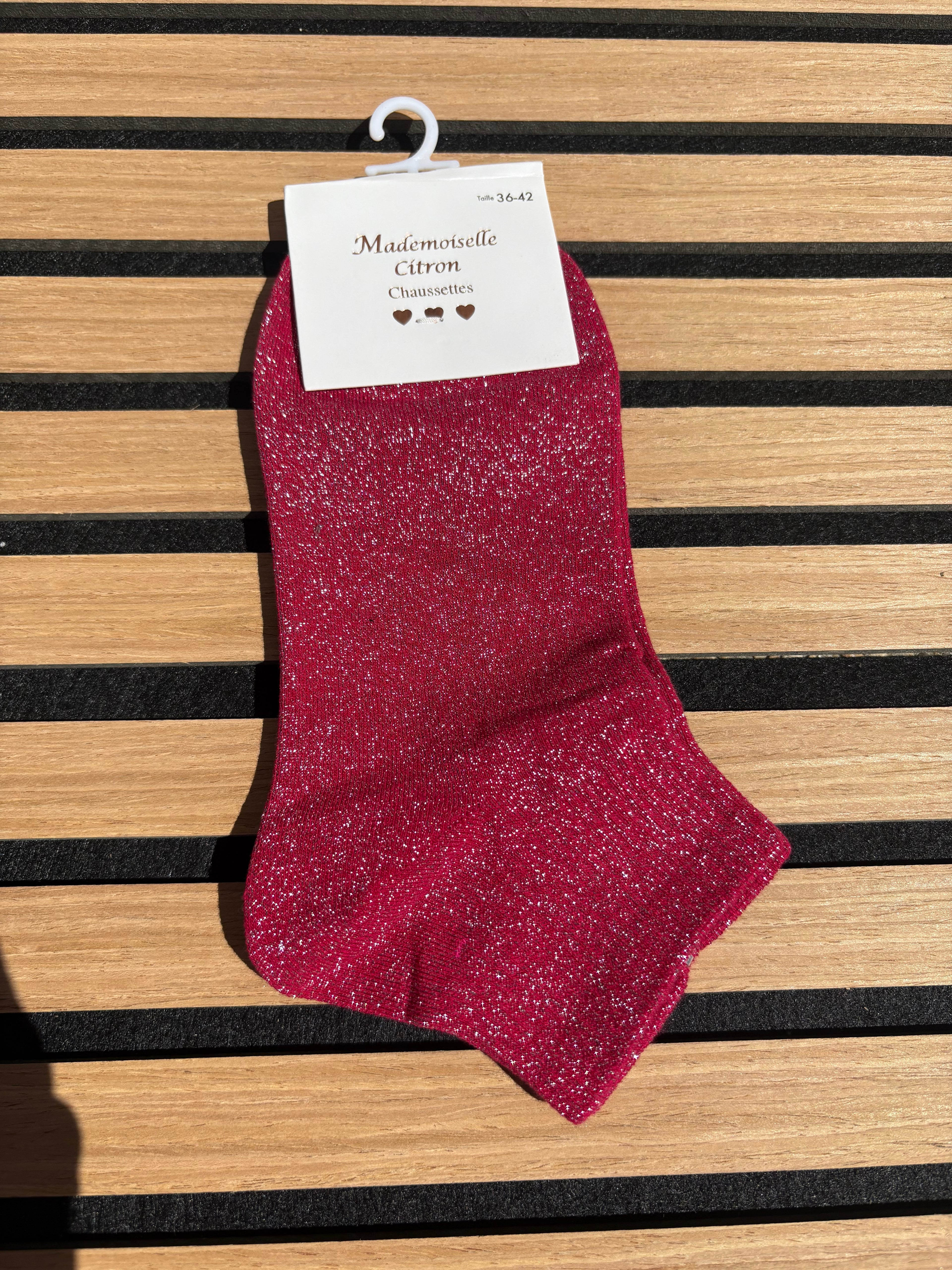 Chaussettes paillettes unies