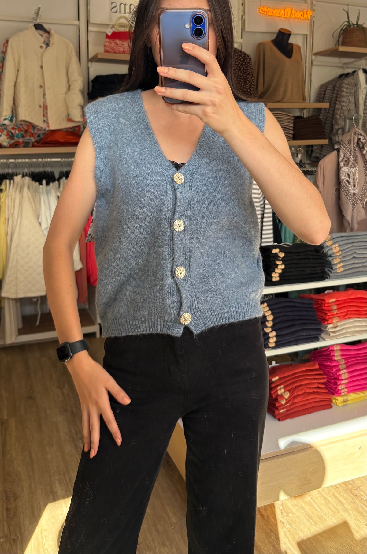 Gilet bouton doré 36-44