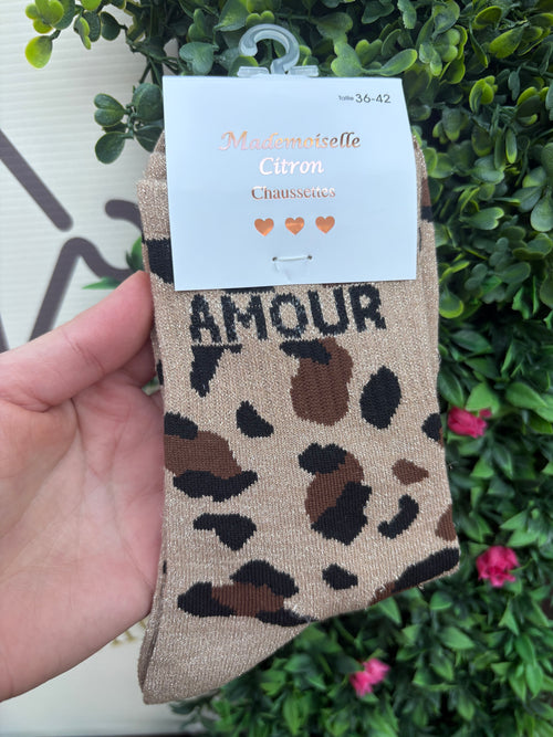 Chaussettes léopard Amour