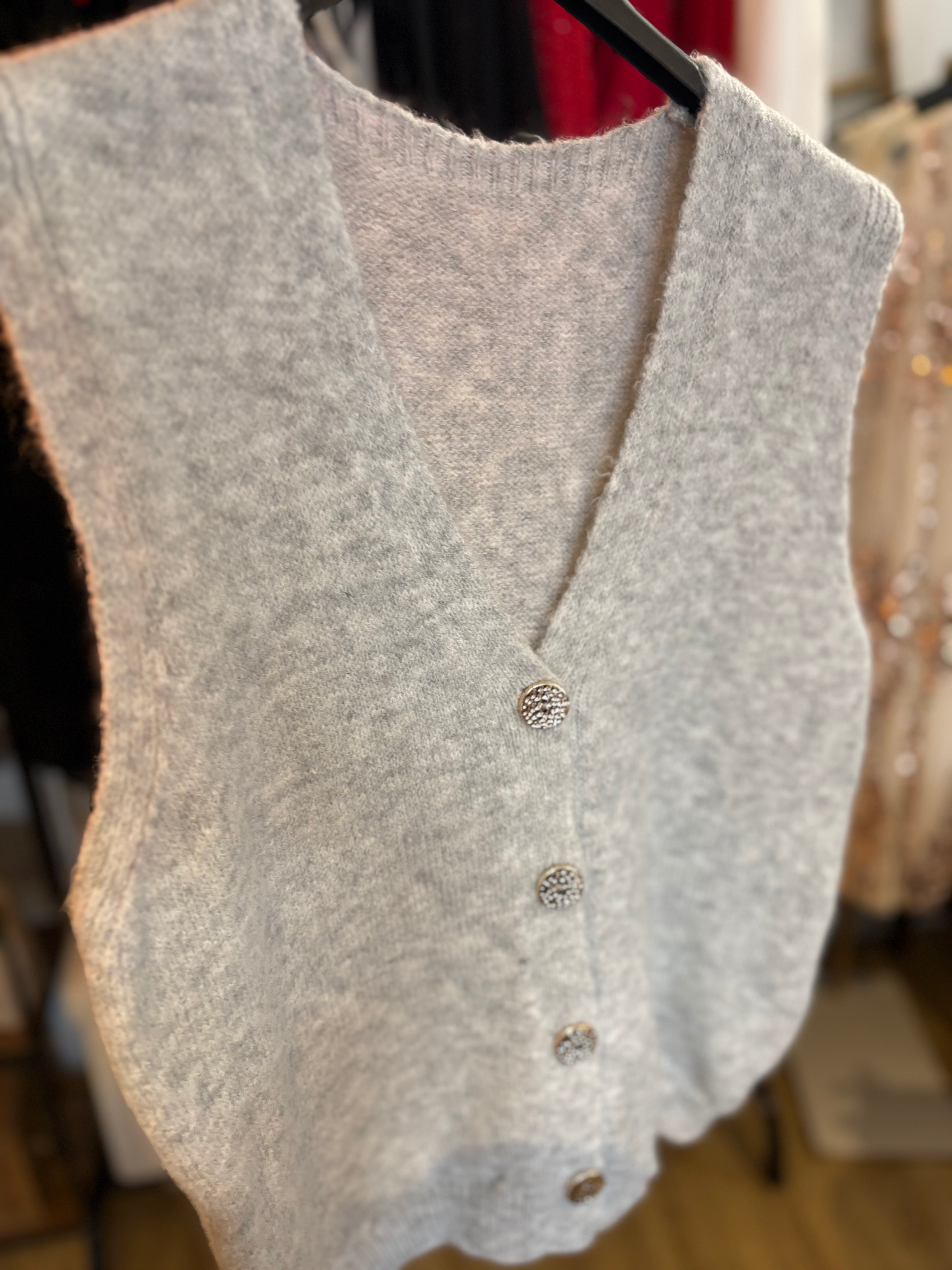 Gilet bouton doré 36-44