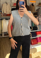 Gilet bouton doré 36-44