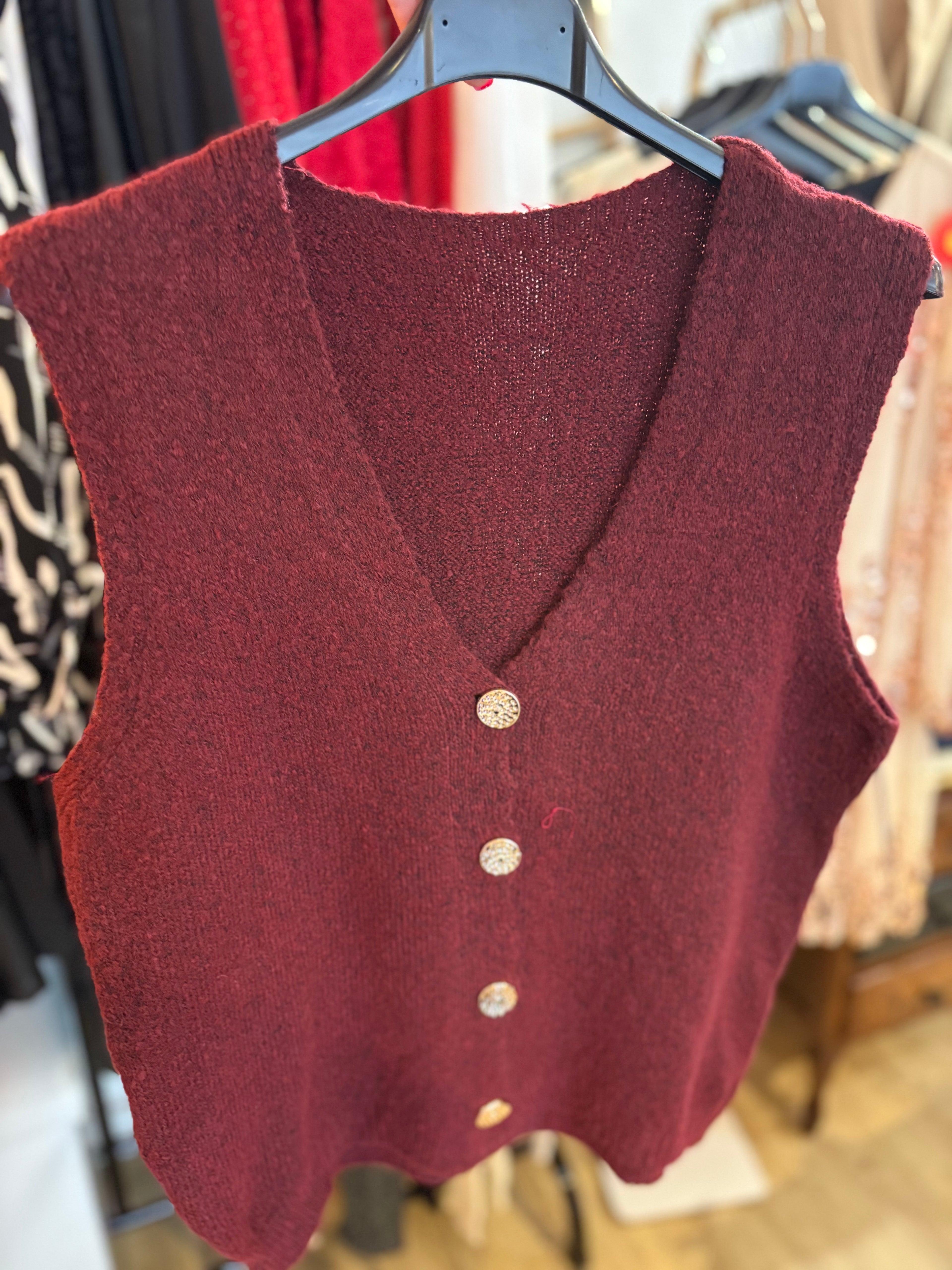 Gilet bouton doré 36-44