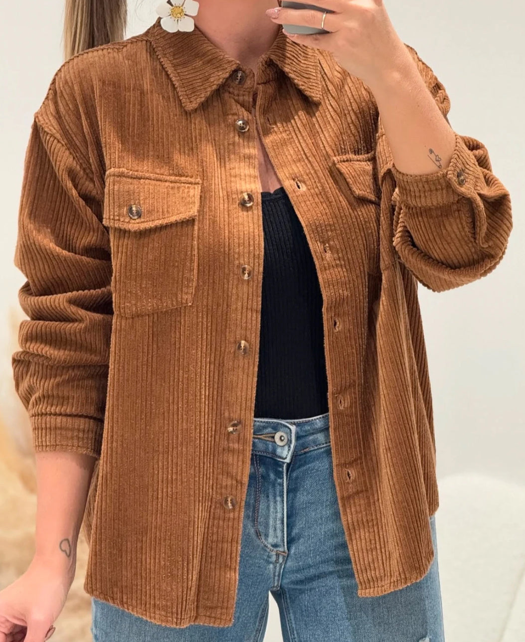 Veste chemise velours 42-48