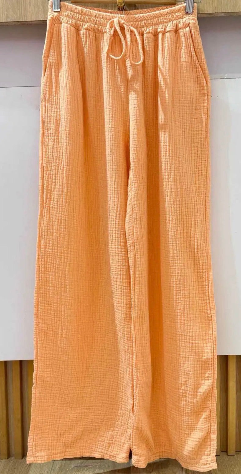Pantalón de gasa de algodón 36-42