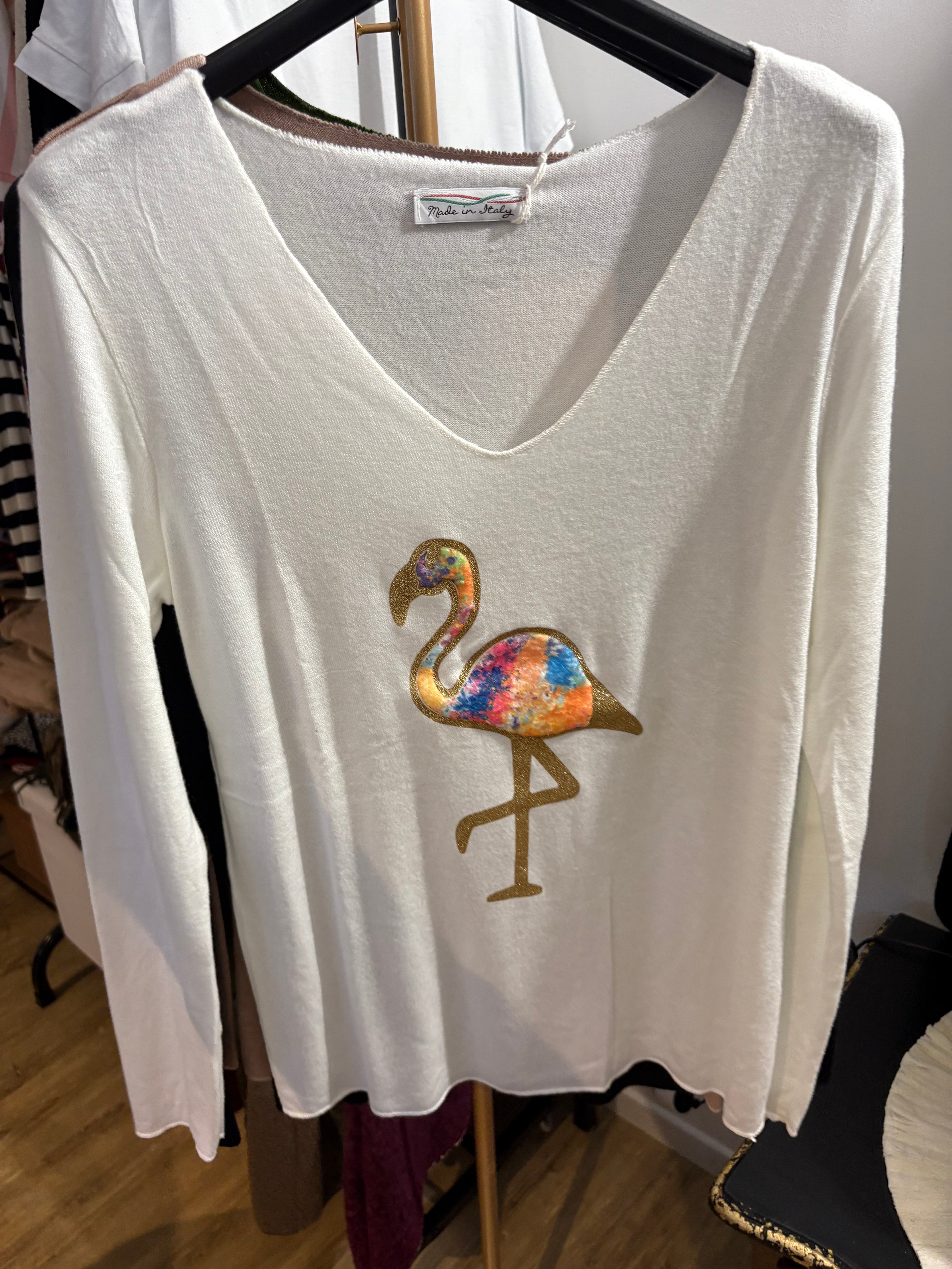 Pull Flamant rose 36-40