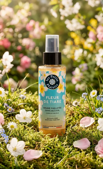 BRUME PARFUMÉE PAILLETÉE - "Fleur de Tiaré" - Sans Alcool (100ml)