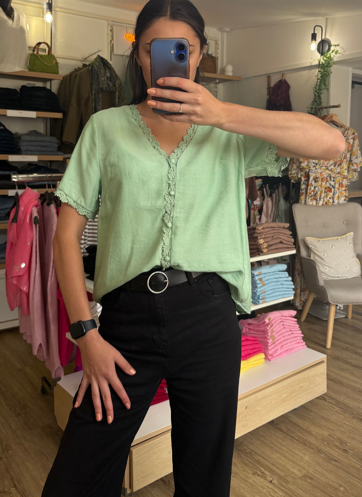 Blouse col dentelle