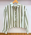 Chemise rayures kaki