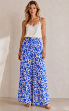Pantalon plissé fleurs