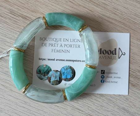 Bracelet perles tubes larges