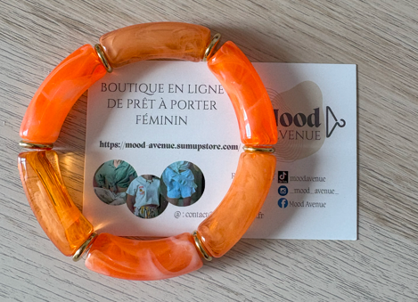 Bracelet perles tubes larges