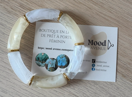 Bracelet perles tubes larges