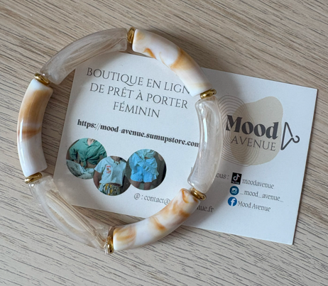 Bracelet perles tubes larges