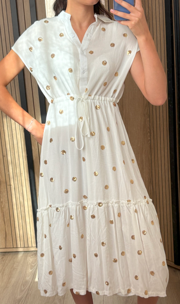 Robe à pois doré 38-44