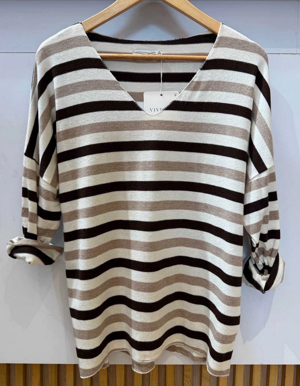 Pull fin rayures 38-42