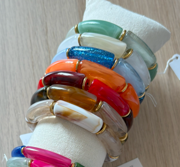 Bracelet perles tubes larges