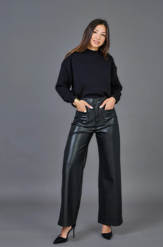Pantalon Wide-leg similicuir