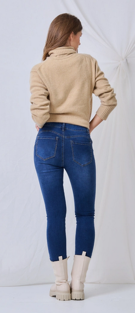 Jeans slim délavé (Push-up)