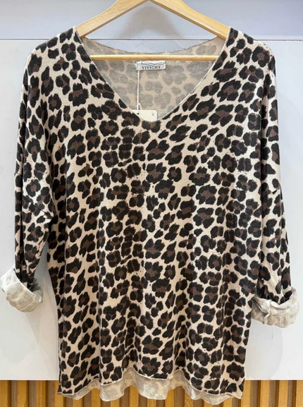 Pull fin léopard 38-44