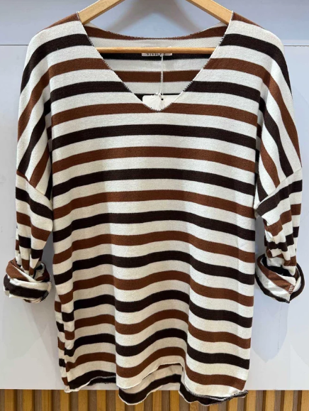 Pull fin rayures 38-42