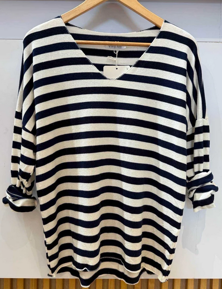 Pull fin rayures 38-42