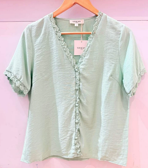 Blouse col dentelle