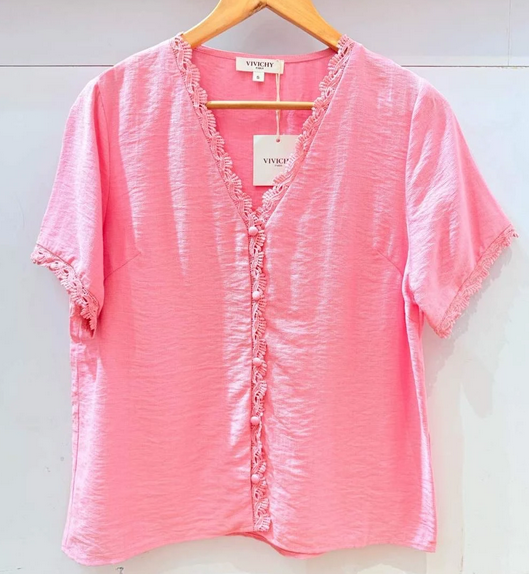 Blouse col dentelle