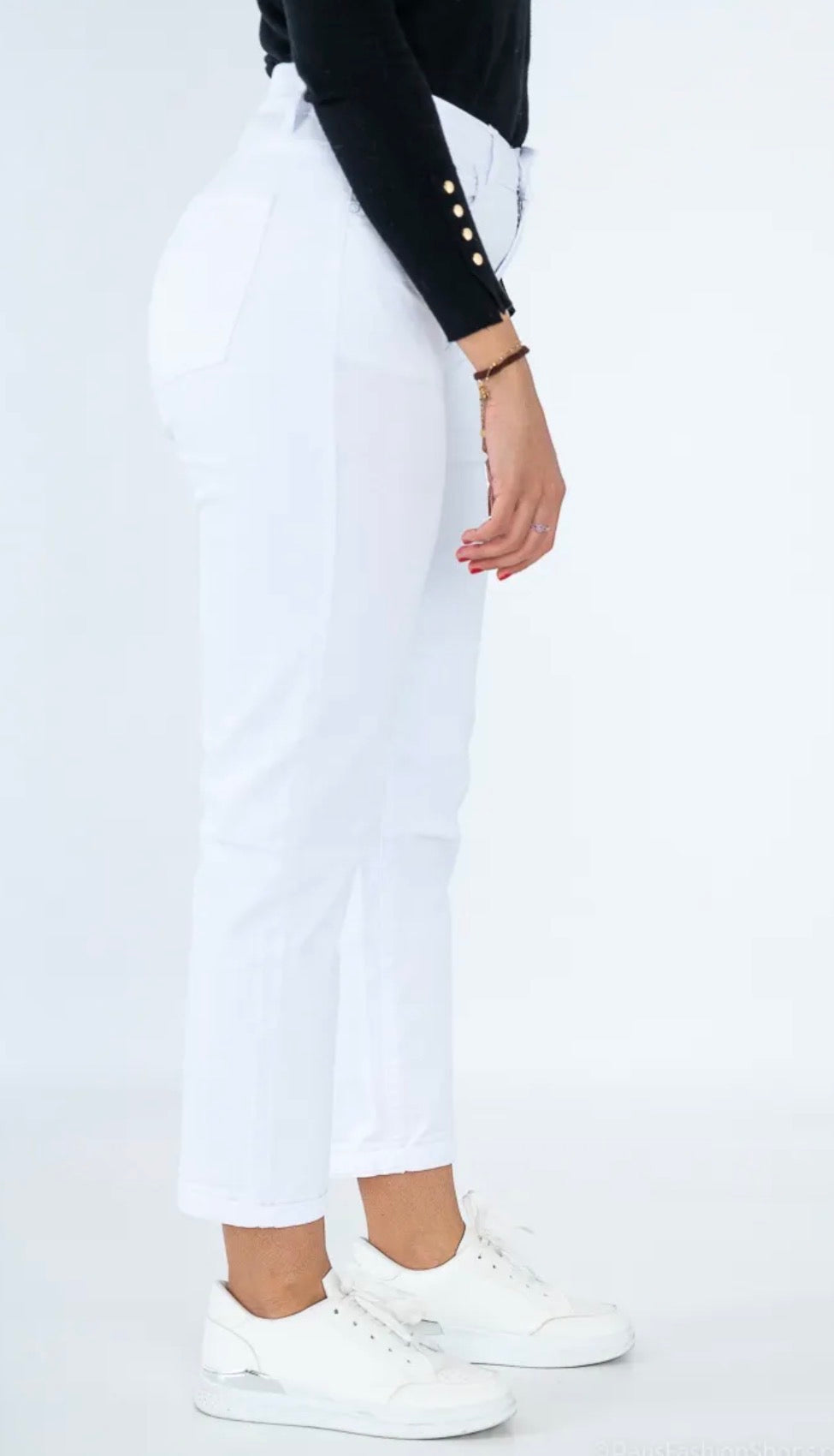 Jeans mom fit blanc