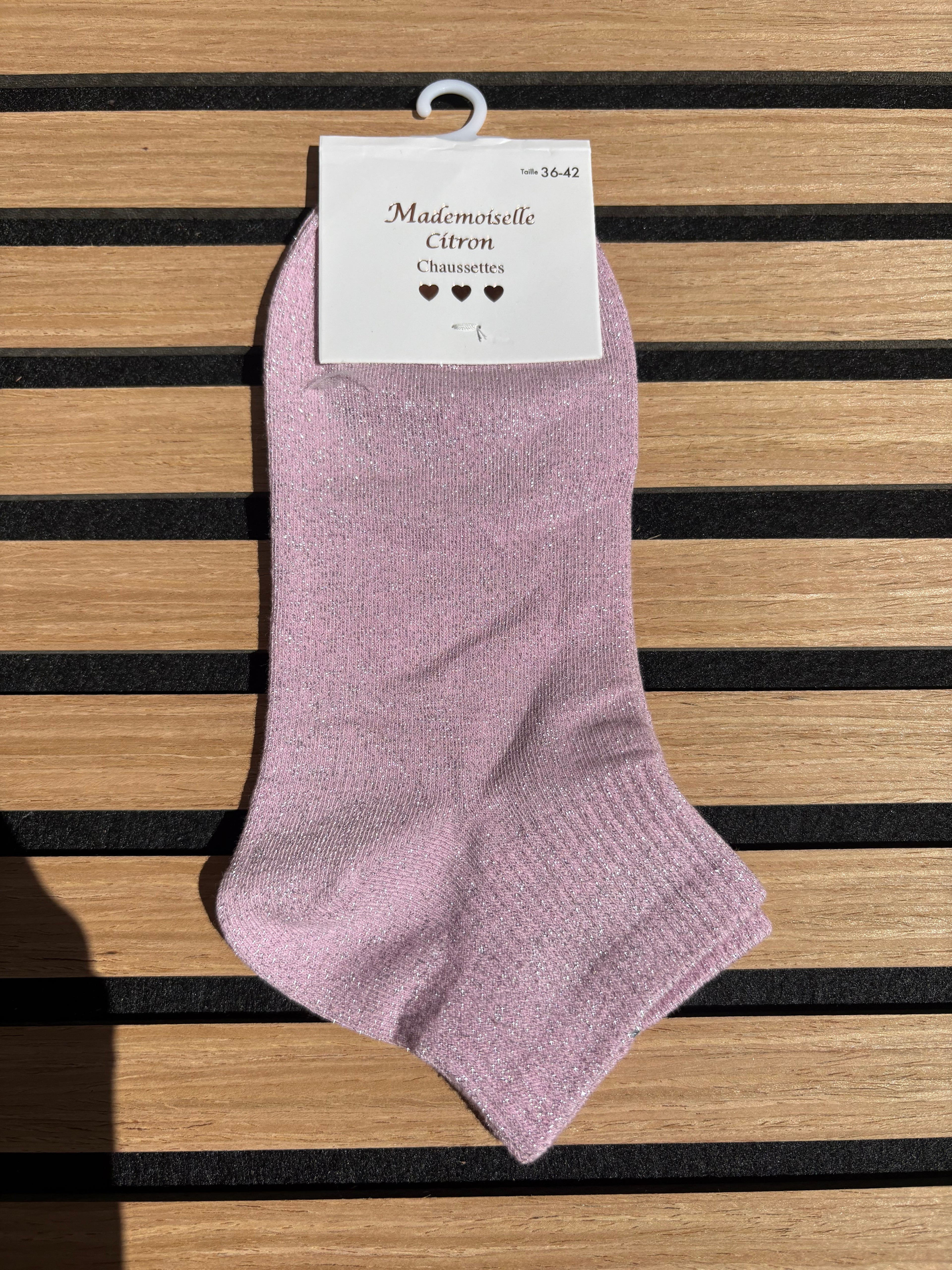 Chaussettes paillettes unies