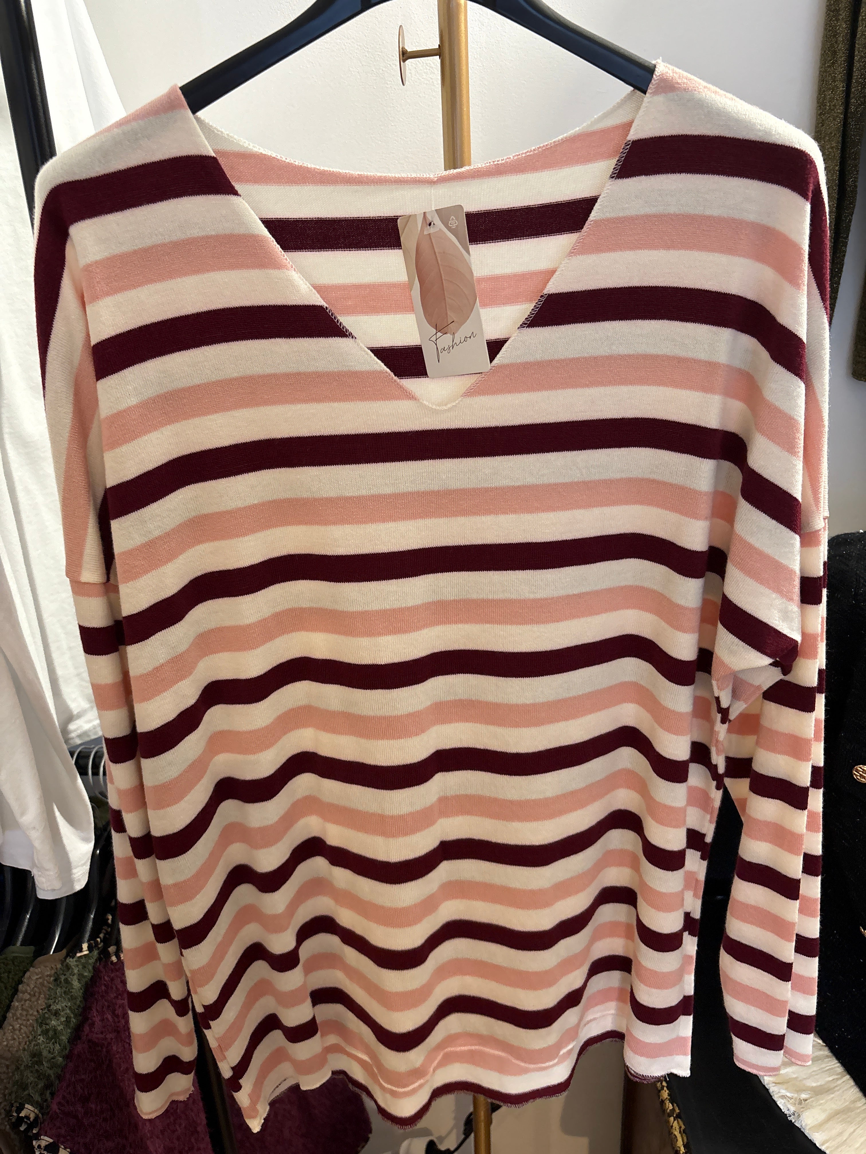 Pull fin rayures 38-42