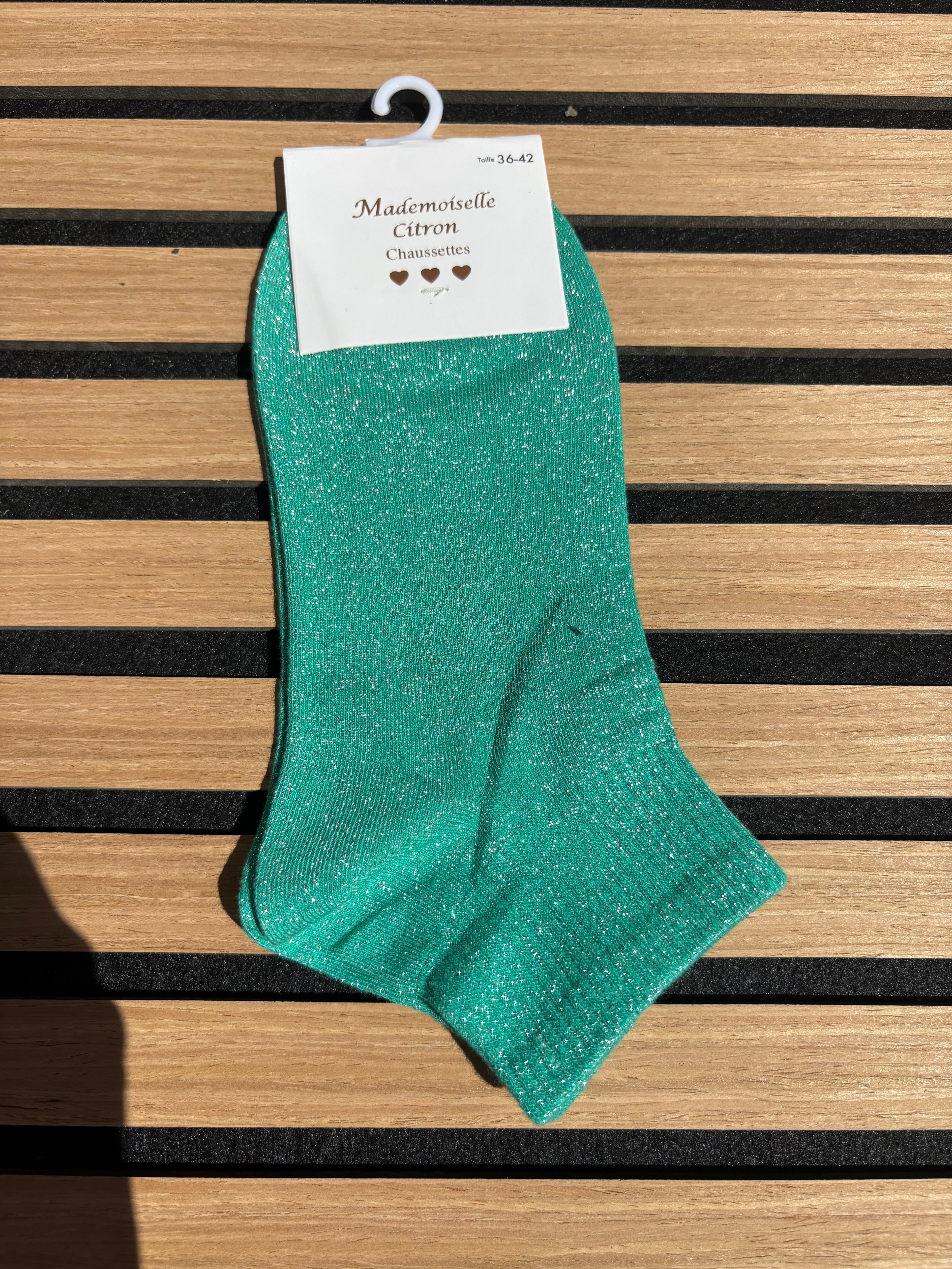 Chaussettes paillettes unies