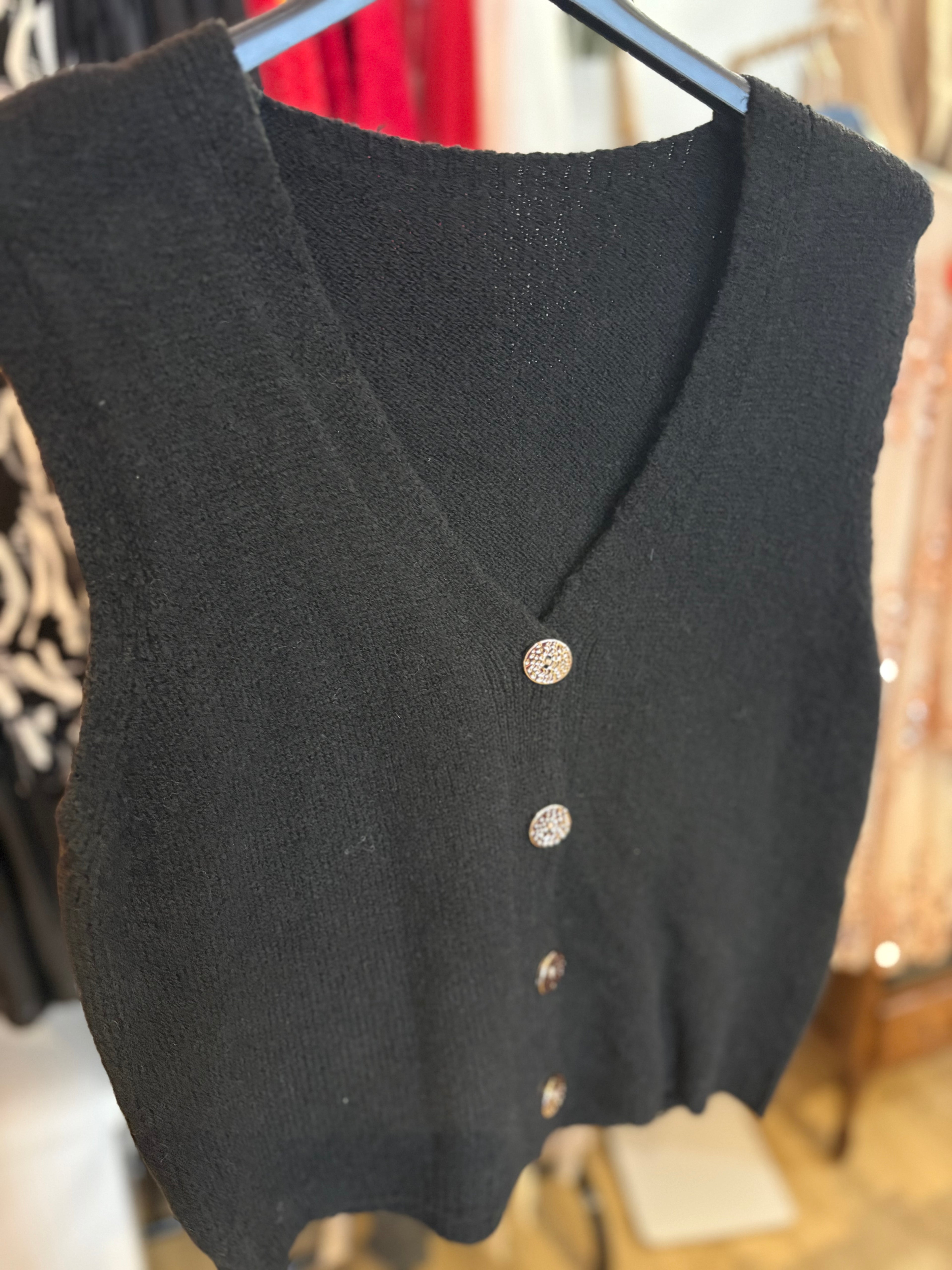 Gilet bouton doré 36-44