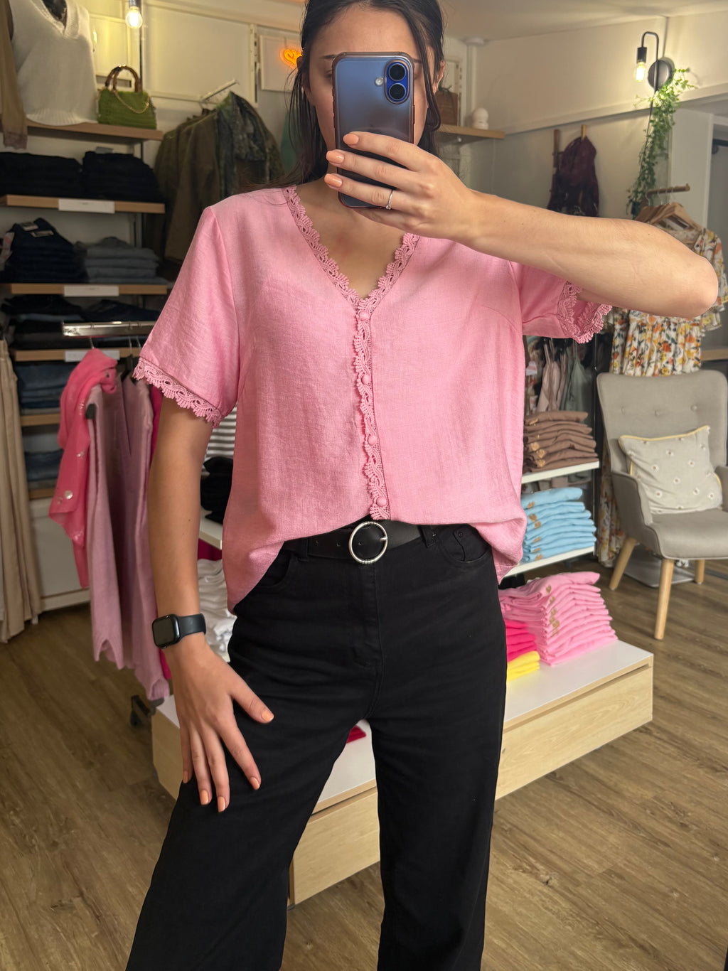 Blouse col dentelle