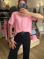 Blouse col dentelle