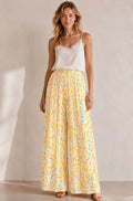 Pantalon plissé fleurs