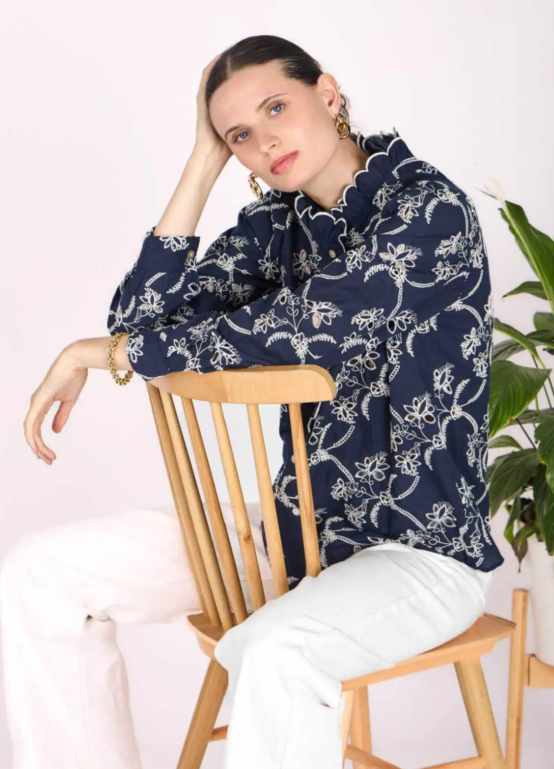 Chemisier brodé anglais