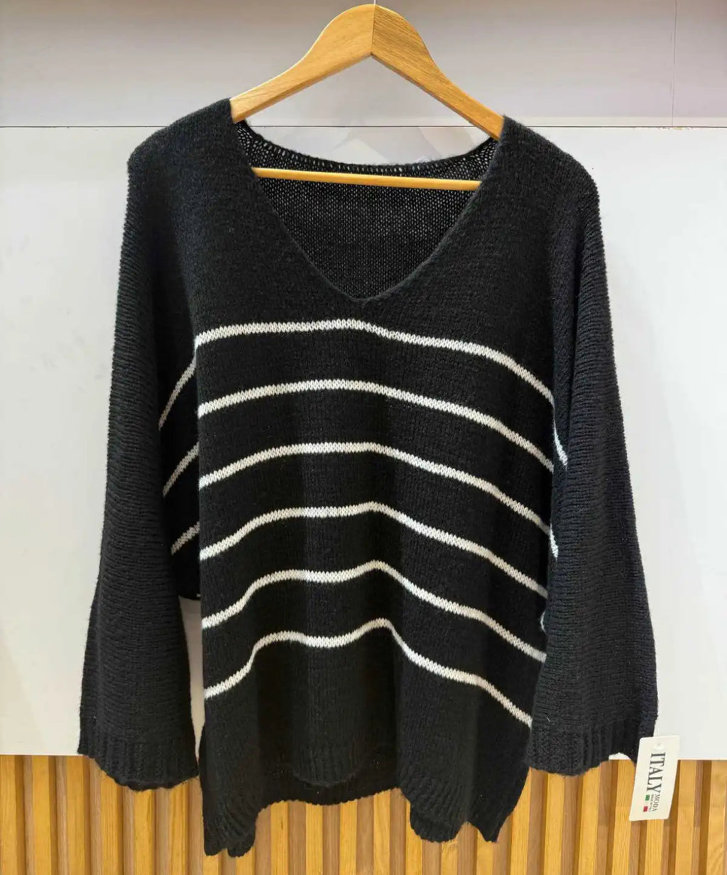 Pull col V rayures 38-46