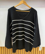 Pull col V rayures 38-46