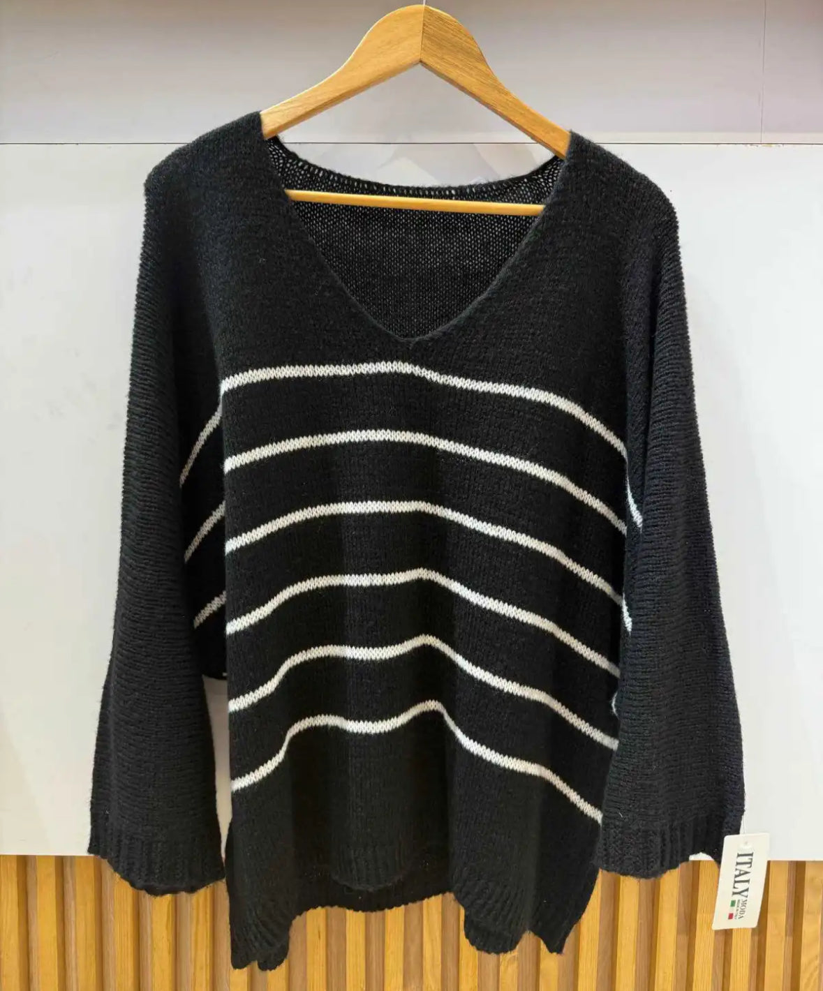 Pull col V rayures 38-46