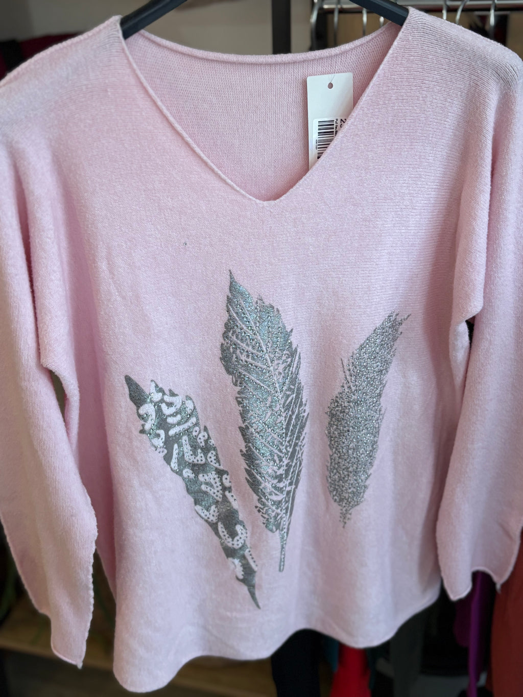 Pull feuilles strass 34-40